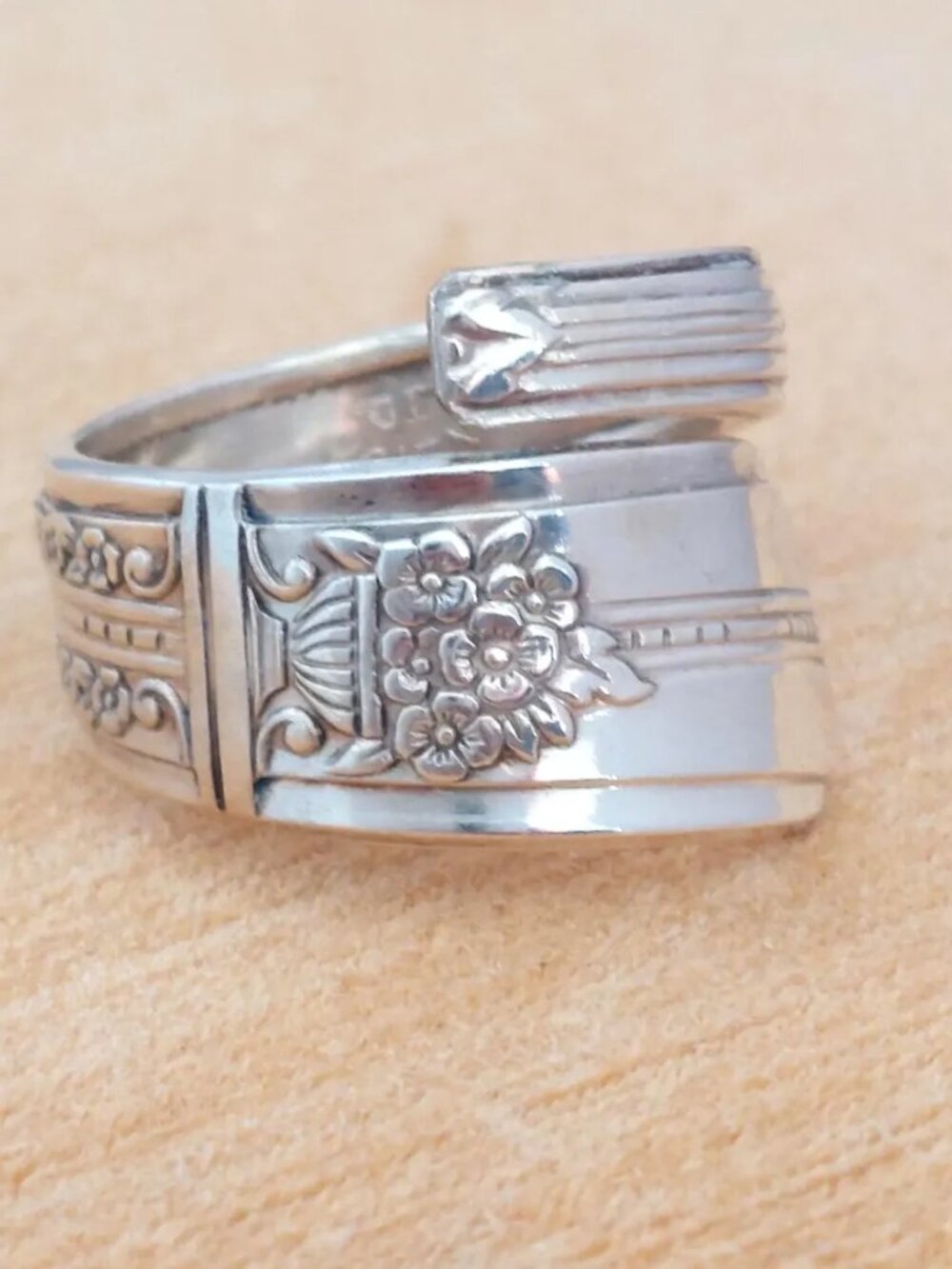 Vintage 1936 Oneida Coronation Silverware Spoon Ring Size 8 Handmade Jewelry